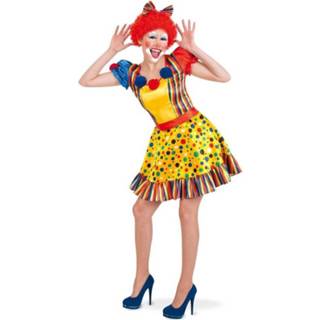 👉 Jurk geel polyester Clowns jurkje happy