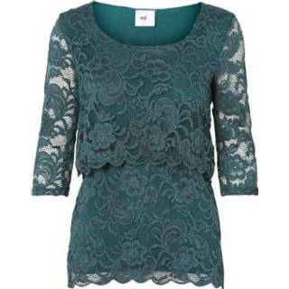 👉 Mamalicious verpleegkundig overhemd MLMIVANE Mediterranea - Blauw - Gr.XL