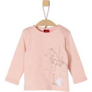 👉 S.Oliver  Girl s shirt met lange mouwen roze schommelzwaan - Roze/lichtroze - Gr.92 - Meisjes