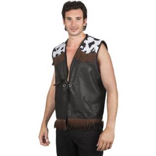 Gilet immitatie leder zwart Stoere cowboy