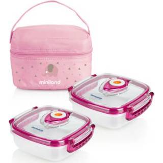 👉 Voedselcontainer roze meisjes Miniland pack-2-go Hermi fresh met opwarmzakje voor hermi-eten pink - Roze/lichtroze 8413082892494