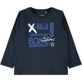 👉 Name it  Boys Shirt met lange mouwen Vuxi donker saffier - Blauw - Gr.104 - Jongen