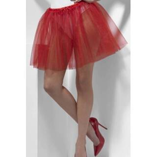 Onderrok polyester rood middel petticoat