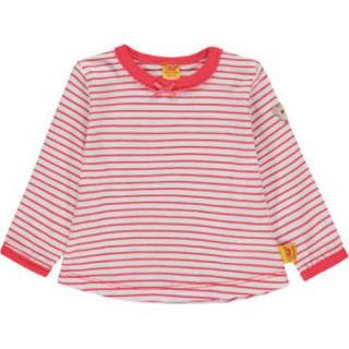 👉 Steiff  Girl s shirt met lange mouwen, strepen rood - Rood - Gr.86 - Meisjes