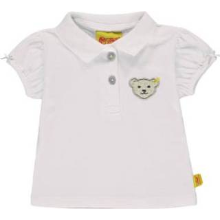 👉 Steiff  Girl s Poloshirt, wit - Wit - Gr.104 - Meisjes