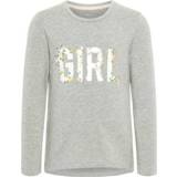 👉 Name it  Girl s shirt met lange mouwen Debitte Grey Melange - Grijs - Gr.116 - Meisjes