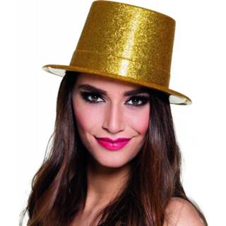 👉 Hoge hoed goud PVC glitter