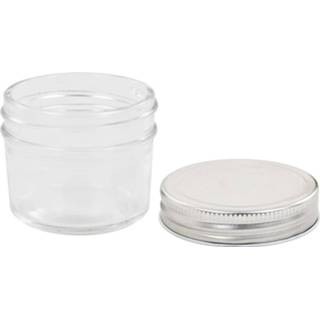 👉 Jampotje zilverkleurige glas active Jampotten met deksels 96 st 110 ml 8719883557359