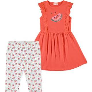👉 Name it  Girl s Set leggings en jurkje 2-delige Venus emberglow - Rood - Gr.110 - Meisjes