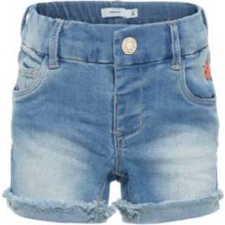 👉 Name it  Girl s Jeans Shorts Salli lichtblauw denim - Blauw - Gr.80 - Meisjes