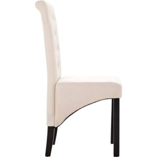 👉 Eetkamerstoel stof active Eetkamerstoelen 6 st crème 8719883691084