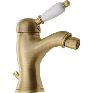 👉 Bidetmengkraan brons wit messing Sapho Kirké Retro 1-hendel Gebogen 18.2 cm (incl. clickwaste) 8590913838927