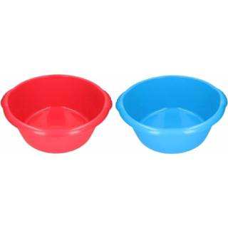 👉 Rood 2x Grote afwasteil rood/blauw 25 L 50 cm - Action products