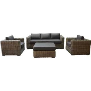 👉 Stoel antraciet active Cervo bank loungeset 4-delig wicker