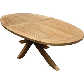 👉 Terrastafel teak teakhout active Ellips dining tuintafel 200x110xH76 cm met kruispoot