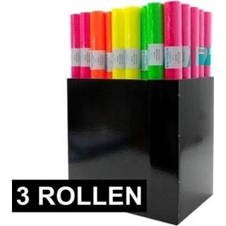 👉 Folie roze 3x Neon kaftpapier voor boeken 3 meter