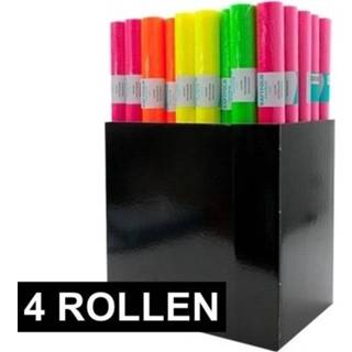 👉 Folie roze 4x Neon kaftpapier voor boeken 3 meter