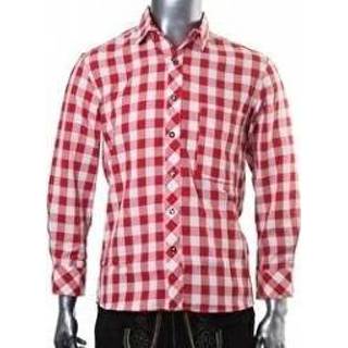 👉 Blous rood rood-wit Tiroolse trachten blouse geblokt