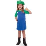 👉 Jurk blauw meisjes Super Luigi jurkje