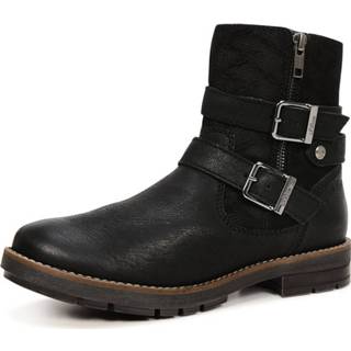 Biker boot zwart vrouwen suede S Oliver boots met gespen 4055164144066