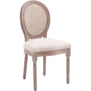 👉 Eetkamerstoel beige active HOMCOM gestoffeerd rattan retro look 50 x 54,5 97 cm 4250871266074