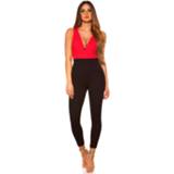 👉 Jumpsuit rood elasthan X-Large|Small|Medium|Large vrouwen Sexy Koucla Red