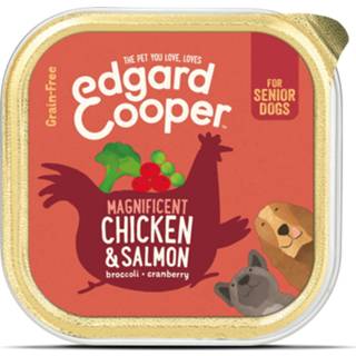 👉 Hondenvoer zalmkleurig Edgard&Cooper Kuipje Chicken Salmon Senior - Kip Zalm Broccoli 150 g Graanvrij 5425039485430