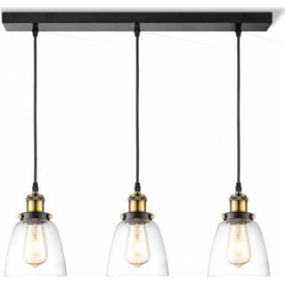 👉 Hang lamp glas binnen vintage transparant plafond Home sweet hanglamp Ava E 3 lichts - helder 8718808125383