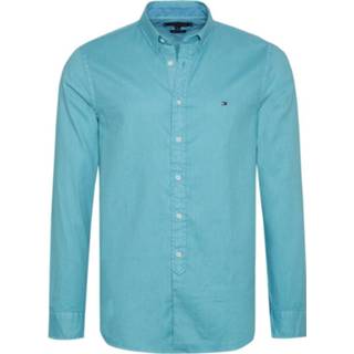 👉 Shirt s male blauw Slim Garment Dyed Dobby 8719857185250
