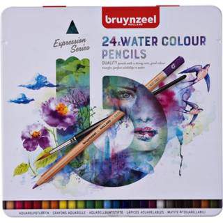 👉 Kleurpotlood active Kleurpotloden Bruynzeel aquarel Expression blikà 24 stuk... 8712079424978