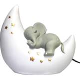 👉 Nachtlamp grijs jongens olifant op de maan 5055265929172