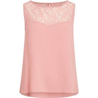 👉 Mouwloze top vrouwen roze Kanten detail