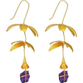 👉 Onesize vrouwen paars Floral Chandelier Amethyst Earrings 4752226000383