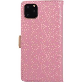 👉 Portemonneehoesje rose goud Lace Pattern iPhone XI Max Portemonnee-hoesje - Gold 5712580029405