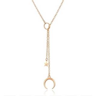 👉 Damesketting goudkleurige vrouwen goud dames ketting Maan Ster 8720088555170