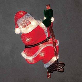 👉 Raam versiering kunststof multicolour warmwit Klimmende Kerstman - LED raamversiering