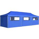 👉 Zijwand blauw kunststof VidaXL Vouwtent pop-up met 8 zijwanden 3x9 m 8718475706670
