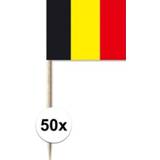 👉 Zwart geel rode multi papier active 50x Zwart/geel/rode Belgische cocktailprikkertjes/kaasprikkertjes 8 cm