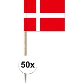 👉 Rood witte multi papier active 50x Rood/witte Deense cocktailprikkertjes/kaasprikkertjes 8 cm