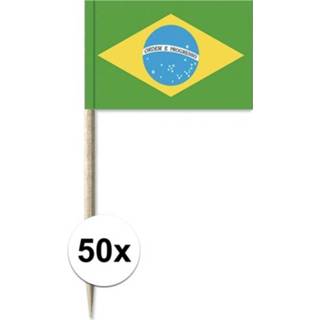 👉 Groen geel blauwe multi papier active 50x Groen/geel/blauwe Braziliaanse cocktailprikkertjes/kaasprikkertjes 8 cm