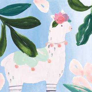 👉 Verjaardagskaart alpaca kaart blauw UK Greetings |