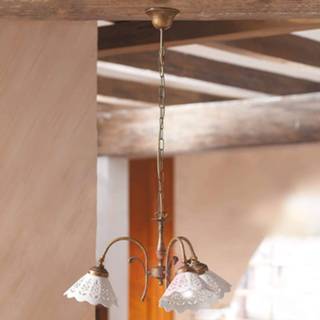 👉 Hang lamp a++ brons ceramiche keramiek metaal Hanglamp Semino m lampenkap, 3 lampjes