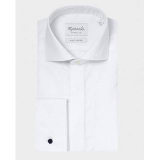 👉 Smoking shirt wit male overhemden katoen Michaelis | fine twill overhemd