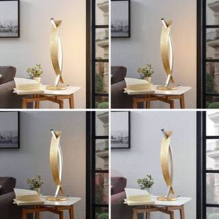 👉 Tafel lamp goud warmwit metaal gouden LED tafellamp Marija in chique look