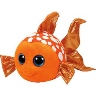 👉 Pluche Ty Beanie oranje vis/vissen knuffel Sami 24 cm speelgoed - Vissen aquariumdieren knuffels - Speelgoed voor kinderen