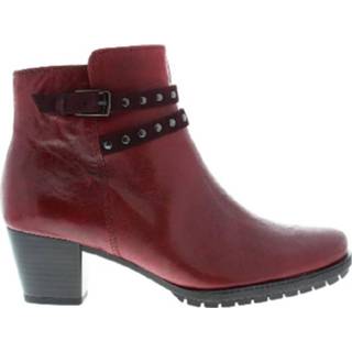 👉 Enkellaarzen damesschoenen rood vrouwen leer rubber Gabor enkellaars