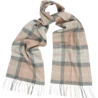 👉 Roze lamswol nederlands vrouwen Tartan Scarf dames taupe/pink