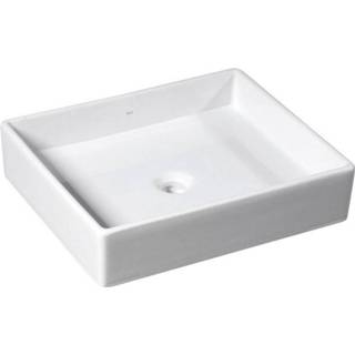 👉 Wastafel wit keramiek rechthoekig zonder waste purity Opbouw Sapho 50x42x11.5 cm 8697687537510