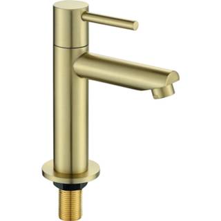👉 Toiletkraan mat goud messing kokendwaterkraan zonder waste nancy standaard perlator Best Design Uitloop Recht 14 cm 1-hendel 8719323064645