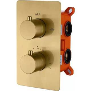 👉 Douchekraan mat goud messing thermostatisch nancy bouw knop keramisch Inbouw Best Design Thermostaatkraan 2-weg (incl. inbouwdeel) 8719323064676